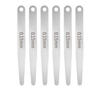 sourcing map 6pcs Metric Thickness Feeler Gauge 0.15mm Single Blade Oval Feeler Gauge 304 Stainless Steel Gap Measuring Tool for Repair Valve Guitar Spark Plug