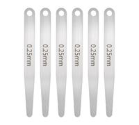 sourcing map 6pcs Metric Thickness Feeler Gauge 0.25mm Single Blade Oval Feeler Gauge 304 Stainless Steel Gap Measuring Tool for Repair Valve Guitar Spark Plug