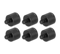 sourcing map 6Pcs Mic Stand Adapter M6 Female to 1/4 Male Thread Screw Adapter Aluminum Alloy for Microphone Tripod Stand Mount, Black
