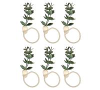 sourcing map 6Pcs Napkin Rings, Rustic Farmhouse Table Napkin Holders Serviette Buckles for Decoration Adornment Wedding Parties, Banquet, 119 mm