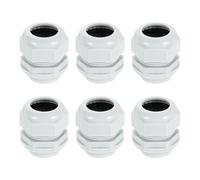 sourcing map 6Pcs NPT 1-1/4" Nylon Cable Glands, Waterproof Cord Grip Connector, Adjustable 25-33mm Wire Grommet Protectors with Gaskets and Locknut for Junction Box, Gray