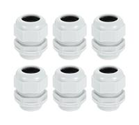 sourcing map 6Pcs NPT 1" Nylon Cable Glands, Waterproof Cord Grip Connector, Adjustable 18-25mm Wire Grommet Protectors with Gaskets and Locknut for Junction Box, Gray