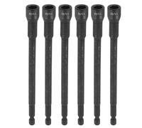 sourcing map 6pcs Nut Driver Drill Bit 11/32 Inch Socket 1/4" Hex Shank 6" (150mm) Extra Long Magnetic 6-Point Sockets Quick Change Chrome Vanadium Steel Bolt Setters for Power Drill Drivers