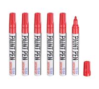 sourcing map 6pcs Paint Marker Pens Quick Dry Waterproof Permanent Oil Based Paint Markers for Wood Metal Plastic Canvas Glass Mug Rock Painting, Red
