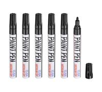 sourcing map 6pcs Paint Marker Pens Quick Dry Waterproof Permanent Oil Based Paint Markers for Wood Metal Plastic Canvas Glass Mug Rock Painting, Black
