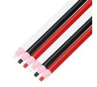 sourcing map 6PCS Peel-Off Grease Pencils, Color China Markers for Glass Metal Plastic Paper, Non-Sharpening Wax Pencils for Coloring Drawing Marking, White & Black & Red