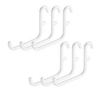 sourcing map 6Pcs Pegboard Hooks, 2.2 x 2 in Metal Peg Board Hooks for Hanging Fit 5x16mm Hole Long Metal Storage Hook l Shape Hanging Accessories, Home Garage Office Wall Organizer, White