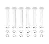 sourcing map 6Pcs Pegboard Hooks, 42mm/1.7" Length Colorful Pegboard Wall Hook Peg Board Shelving Accessories Fit 3/16" to 13/64" Hole for Wall Organizing, Workshop Display, White
