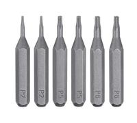 sourcing map 6pcs Pentagon Screwdriver Bit Set P2/P5/P6 5/32" Hex Shank 28mm Length S2 Steel Magnetic 5 Point Head Screw Driver Drill Bits for Electric Manual Screwdrivers Precision Repair