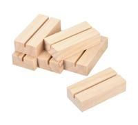 sourcing map 6Pcs Place Card Holders, Wood Sign Holders Number Sign Stand Name Card Holder Picture Display Stands for Retail Shop Home Wedding Party, 2.8" x 1.4" x 0.7", Light Brown