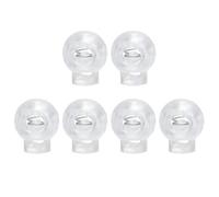 sourcing map 6pcs Plastic Cord Lock Stopper End Spring Stop Toggle Fastener Stopper Rope End for Drawstring Clothing, Shoelace, Bag, Camping Clear