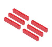 sourcing map 6pcs Plastic Hex Shank Screwdriver Bit Holder Organizer 10 Holes 1/4 Inch Plastic Drill Bits Storage Case for Any 1/4" Hex Shank Metal Driver Bits Use, Red