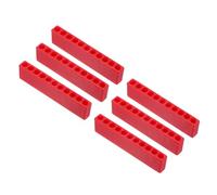 sourcing map 6pcs Plastic Hex Shank Screwdriver Bit Holder Organizer 11 Holes 5/32 Inch Plastic Drill Bits Storage Case for Any 5/32 Metal Driver Bits Use, Red
