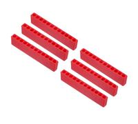 sourcing map 6pcs Plastic Hex Shank Screwdriver Bit Holder Organizer 12 Holes 5/32 Inch Plastic Drill Bits Storage Case for Any 5/32 Metal Driver Bits Use, Red