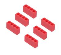sourcing map 6pcs Plastic Hex Shank Screwdriver Bit Holder Organizer 4 Holes 1/4 Inch Plastic Drill Bits Storage Case for Any 1/4" Hex Shank Metal Driver Bits Use, Red