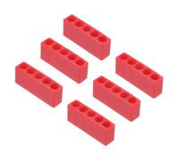sourcing map 6pcs Plastic Hex Shank Screwdriver Bit Holder Organizer 5 Holes 1/4 Inch Plastic Drill Bits Storage Case for Any 1/4" Hex Shank Metal Driver Bits Use, Red