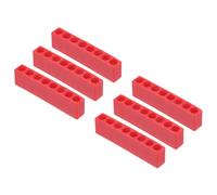 sourcing map 6pcs Plastic Hex Shank Screwdriver Bit Holder Organizer 9 Holes 1/4 Inch Plastic Drill Bits Storage Case for Any 1/4" Hex Shank Metal Driver Bits Use, Red