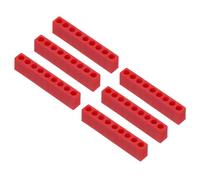 sourcing map 6pcs Plastic Hex Shank Screwdriver Bit Holder Organizer 9 Holes 5/32 Inch Plastic Drill Bits Storage Case for Any 5/32 Metal Driver Bits Use, Red