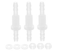 sourcing map 6Pcs Plastic Hose Barb Fitting, 5/32" x 5/32"(4mm x 4mm) Bulkhead Adapter Union Splicer Mender Pipe Connector with M8 Nut and Washer for Aquarium Air Water Fuel