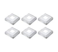 sourcing map 6Pcs Post Base Cover, 2.5"x2.5" (Internal Size 0.75"x0.75") Metal Integral Style Post Skirt, Porch Column Wrap for Post Fence Deck Cable Railing Baluster Stair Rails, Silver