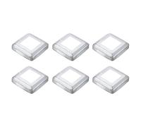 sourcing map 6Pcs Post Base Cover, 3.75"x3.75" (Internal Size 2"x2") Metal Integral Style Post Skirt, Porch Column Wrap for Post Fence Deck Cable Railing Baluster Stair Rails, Silver