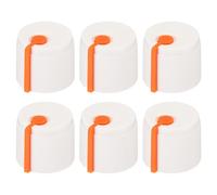 sourcing map 6Pcs Potentiometer Control Knob 6mm Knurled White Orange | Plastic Potentiometer Volume Control Rotary Knob for Speaker Electric Guitar Bass 17x15mm