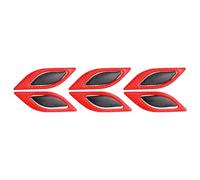 sourcing map 6pcs Protector Reflective Stickers for Air Flow Bumper Side Vent Anti-Scratch Car Stickers Non-Marking Auto Protective Film Universal Vehicle Decoration Accessory for All Auto, Red