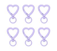 sourcing map 6Pcs Purple Heart Shape Swivel Buckles, Zinc Alloy Spring Snap Hooks Keyring Keychain Clip Hardware Accessories for Craft Making Bag Purse Handbag Lanyard Hanging