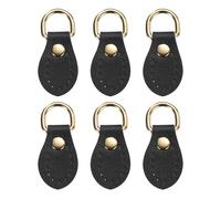 sourcing map 6pcs Purse Strap Mount Hook for Handbag, Sew on Leather Buckle Bag Side D-Ring Clips Replacement Clasp for DIY Shoulder Belt Crossbody Backpack Hardware, Black