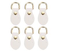 sourcing map 6pcs Purse Strap Mount Hook for Handbag, Sew on Leather Buckle Bag Side D-Ring Clips Replacement Clasp for DIY Shoulder Belt Crossbody Backpack Hardware, White