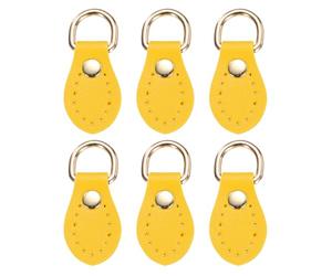 sourcing map 6pcs Purse Strap Mount Hook for Handbag, Sew on Leather Buckle Bag Side D-Ring Clips Replacement Clasp for DIY Shoulder Belt Crossbody Backpack Hardware, Yellow