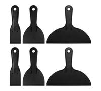 sourcing map 6pcs Putty Scraper Set 2"/4"/8" Plastic Flexible Putty Knives Disposable Paint Spreader Cleaner Tool Kit for Spackling, Patching Painting Repairing, Black