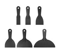 sourcing map 6pcs Putty Scraper Set Plastic Flexible Putty Knives Disposable Paint Spreader Cleaner Tool for Spackling, Patching Painting Repairing, Black