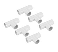 sourcing map 6Pcs PVC Conduit Coupler T-Shaped Fittings PVC Pipes Vinyl Tubing PVC Pipe Connectors 20mm 3 Ways for Hose Electrical Conduit White