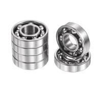 sourcing map 6pcs R6 Deep Groove Ball Bearings 3/8" ID x 7/8" OD x 7/32" Height Miniature Bearings Double Rubber Shielded Chrome Steel Z1 Bearing for Engineering Machinery, ABEC1
