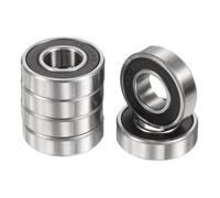 sourcing map 6pcs R8-2RS Deep Groove Ball Bearings 1/2" ID x 1-1/8" OD x 5/16" Height Miniature Bearings Double Rubber Shielded Chrome Steel Z2 Bearing for Engineering Machinery, ABEC3