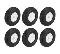 sourcing map 6Pcs RC Airplane Wheels 4.5" OD Aircraft PU Rubber Tire Tail Airplanes Wheel Replacement for DIY Model Plane Helicopter Car