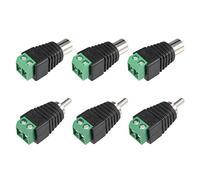 sourcing map 6Pcs RCA Female Male Connector to AV 2-Screw Terminal Block Audio Video Adapter CCTV