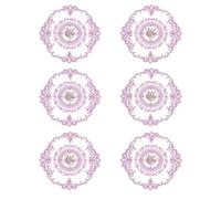 sourcing map 6Pcs Retro Lace Placemats, French Crochet Doilies Round Embroidered Hollow Cup Vase Table Mat for Dining Table Kitchen Party 11.02x11.02inch, Light Purple