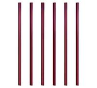 sourcing map 6Pcs Reusable Metal Straws, 8.5" Heart Shape Stainless Steel Straw for Drinking Milkshake, Cold Drink, Beverage (Purple)