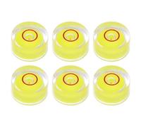 sourcing map 6pcs Round Bubble Level 12x6mm Mini Circular Bullseye Spirit Levels for Leveling Camera Tripod Telescope Workshop Turntable Pictures Frame, Yellow