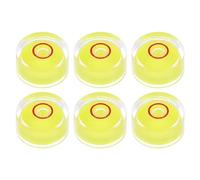 sourcing map 6pcs Round Bubble Level 18x9mm Mini Circular Bullseye Spirit Levels for Leveling Camera Tripod Telescope Workshop Turntable Pictures Frame, Yellow