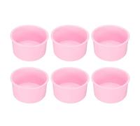 sourcing map 6pcs Round Cake Pans, 4 Inch Silicone Cake Molds for Baking, Nonstick & Quick Release Circle Cake Pans for Layer Cake, Smash Cake and Cheese Cake Pink