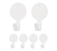 sourcing map 6Pcs Round Decorative Wall Hooks, Metal Self Adhesive Towel Hook Heavy Duty Sticky Wall Hangers for Bathroom, Kitchen, Home and Office Hanging Keys, Coats, White