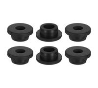 sourcing map 6Pcs Rubber Grommets 24mm Drill Hole, 15mm ID Hole Top Hat Grommet Black Silicone Rubber Hole Plug Gasket for Wiring, Automotive
