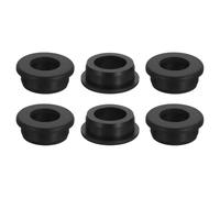 sourcing map 6Pcs Rubber Grommets 29mm Drill Hole, 20mm ID Hole Top Hat Grommet Black Silicone Rubber Hole Plug Gasket for Wiring, Automotive