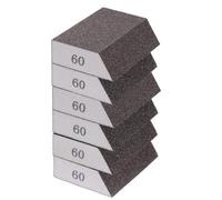 sourcing map 6pcs Sanding Sponge Blocks 60# (120-180 Grit) Sanding Sponge with Angled Edge 4"x2.8"x1", Washable and Reusable Foam Sanding Block for Polishing Kitchen Metal Wood Drywall Home