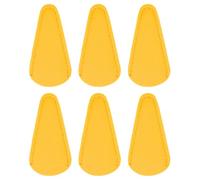 sourcing map 6Pcs Scissors Sheath, 2.9" x 1.5" Scissors Cover Protector PU Leather Portable Collect Bags for Eyebrow Trimming Beauty Tool Protection, Egg Yellow