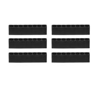 sourcing map 6pcs Screwdriver Bit Holder Organizer 65x9.5x16mm 8 Holes Hex Drill Plastic Storage Case for Any 1/4" Metal Driver Bits