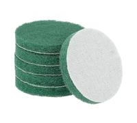 sourcing map 6pcs Scrubber Scouring Pads 180 Grits 3 Inch Drill Power Brush Hoop and Loop Surface Conditioning Disc Drill Scuffing Disc Scrub Pads for Home Kitchen Cleaning, Green